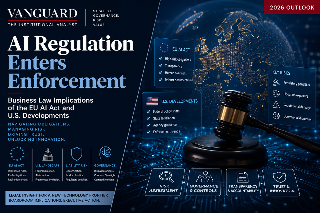 AI Regulation Enters Enforcement: Business Law Implications of the EU AI Act and U.S. Developments